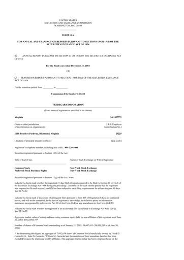 Thumbnail Tredegar 10-K Annual Report 