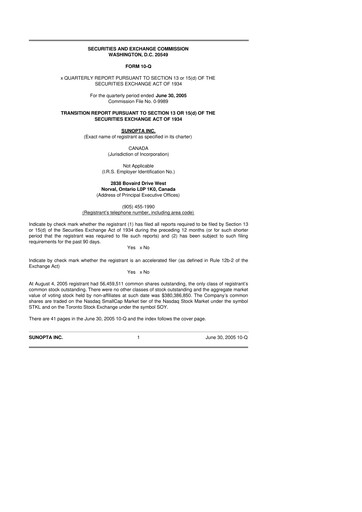 Thumbnail SunOpta 10-Q Quarterly Report FY 