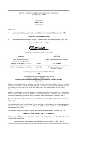 Thumbnail Comtech Telecommunications 10-K Annual Report 