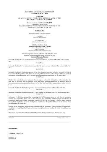 Thumbnail SunOpta 10-K Annual Report 