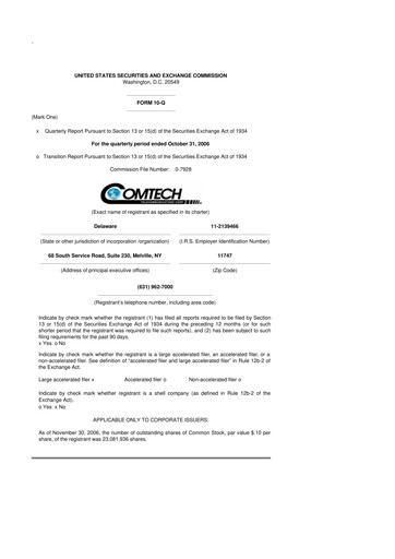 Vorschaubild Comtech Telecommunications 10-Q Quartalsbericht  
