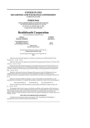 Thumbnail Encompass Health
 10-K Annual Report 