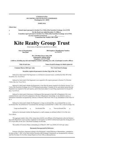 Thumbnail Kite Realty 10-K Annual Report 