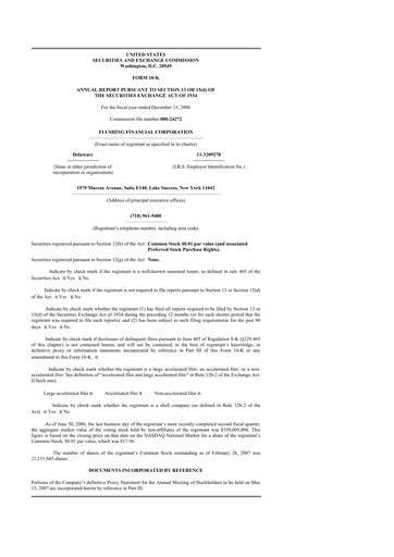 Thumbnail Flushing Financial Corp 10-K Annual Report 