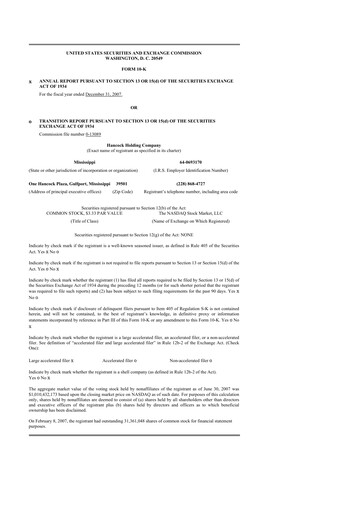Thumbnail Hancock Whitney 10-K Annual Report 