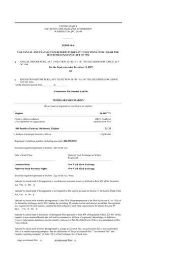 Thumbnail Tredegar 10-K Annual Report 