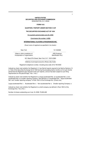 Thumbnail International Flavors & Fragrances
 10-Q Quarterly Report FY 