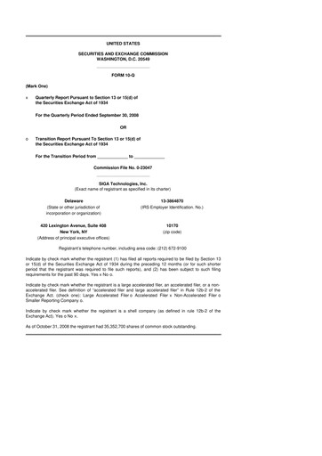 Thumbnail SIGA Technologies 10-Q Quarterly Report FY 