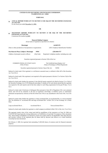 Thumbnail Hancock Whitney 10-K Annual Report 