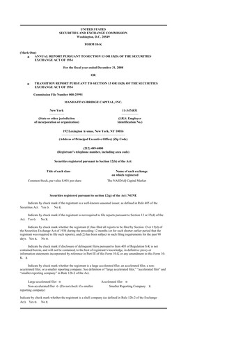 Thumbnail Manhattan Bridge Capital
 10-K Annual Report 