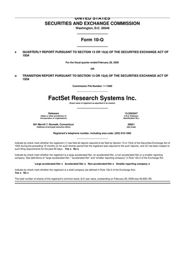 Thumbnail FactSet 10-Q Quarterly Report FY 