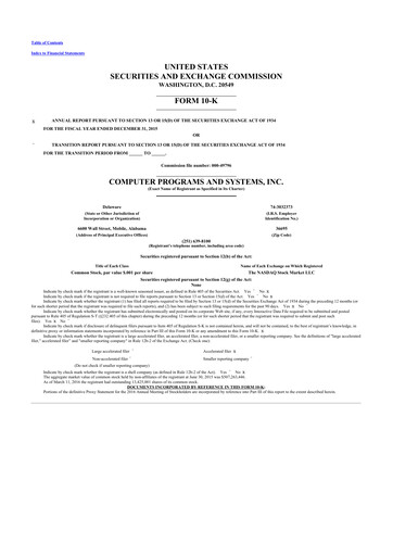 Thumbnail TruBridge 10-K Annual Report 2015