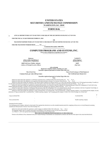 Thumbnail TruBridge 10-K Annual Report 2018