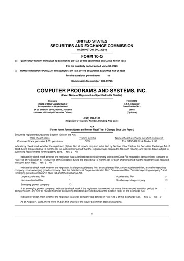 Thumbnail TruBridge 10-Q Quarterly Report FY 