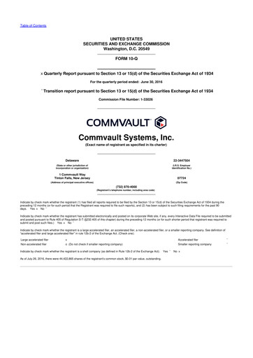 Thumbnail Commvault 10-Q Quarterly Report FY 