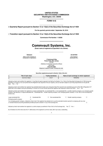 Thumbnail Commvault 10-Q Quarterly Report FY 
