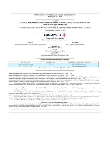 Thumbnail Commvault 10-K Annual Report 2020