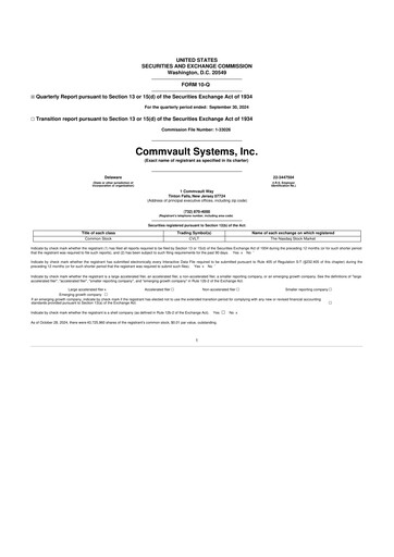 Thumbnail Commvault 10-Q Quarterly Report FY 