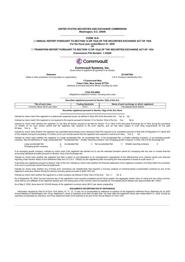 Thumbnail Commvault 10-K Annual Report 2025