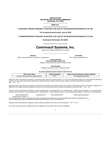 Thumbnail Commvault 10-Q Quarterly Report FY2027 