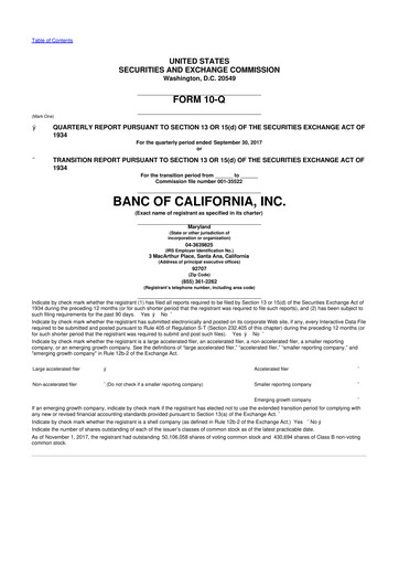 Thumbnail Banc of California 10-Q Quarterly Report FY2017 