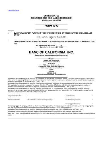 Thumbnail Banc of California 10-Q Quarterly Report FY2018 