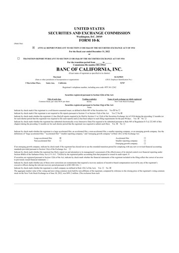 Thumbnail Banc of California 10-K Annual Report 2022