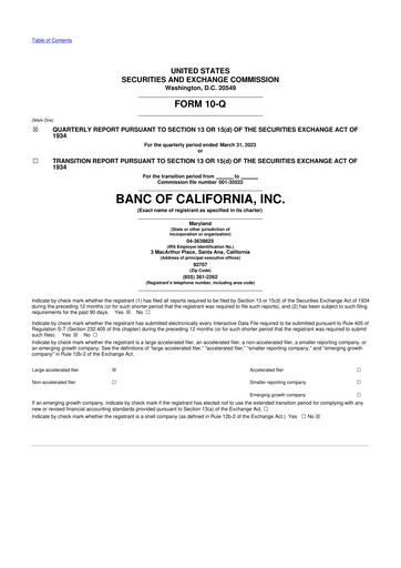 Thumbnail Banc of California 10-Q Quarterly Report FY2023 