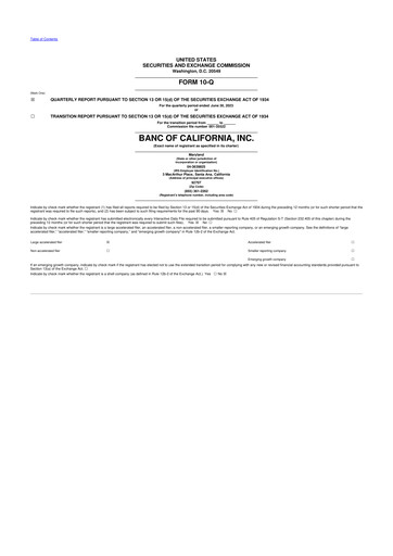 Thumbnail Banc of California 10-Q Quarterly Report FY2023 