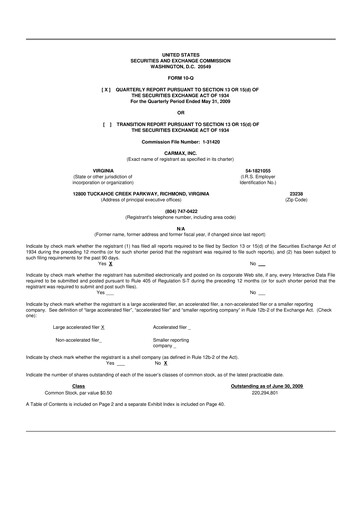 Miniature CarMax
 10-Q Rapport trimestriel  