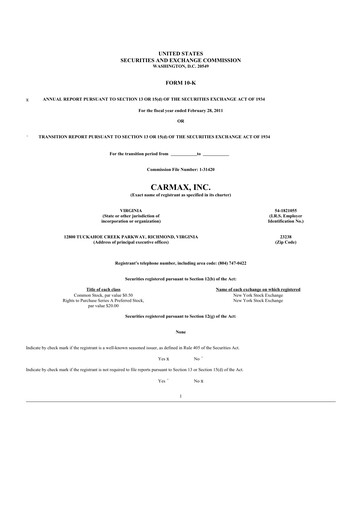 Thumbnail CarMax
 10-K Annual Report 2011