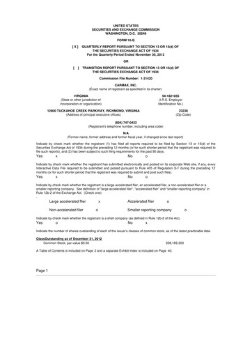 Miniature CarMax
 10-Q Rapport trimestriel 2013 