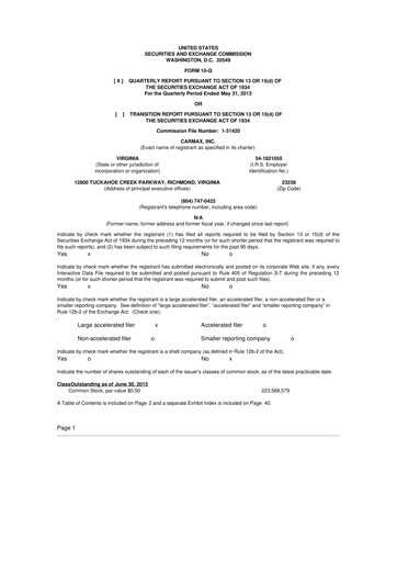 Miniature CarMax
 10-Q Rapport trimestriel 2013 