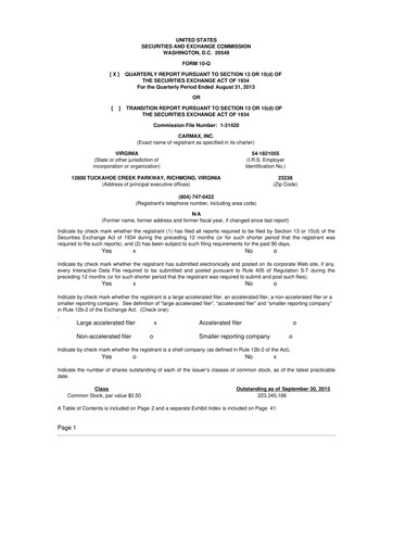 Miniature CarMax
 10-Q Rapport trimestriel 2013 