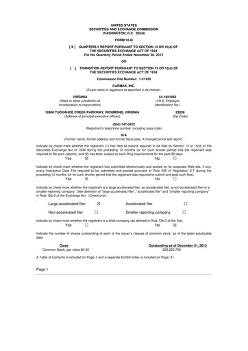 Miniature CarMax
 10-Q Rapport trimestriel 2014 