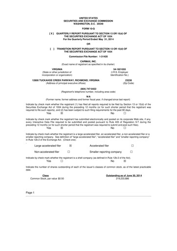 Miniature CarMax
 10-Q Rapport trimestriel 2015 