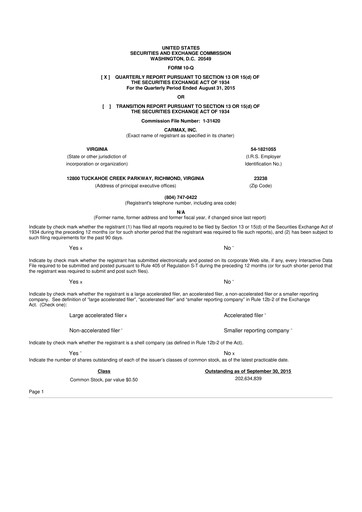 Miniature CarMax
 10-Q Rapport trimestriel 2016 
