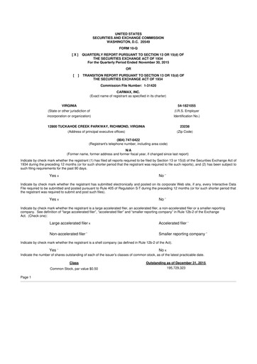 Miniature CarMax
 10-Q Rapport trimestriel 2016 