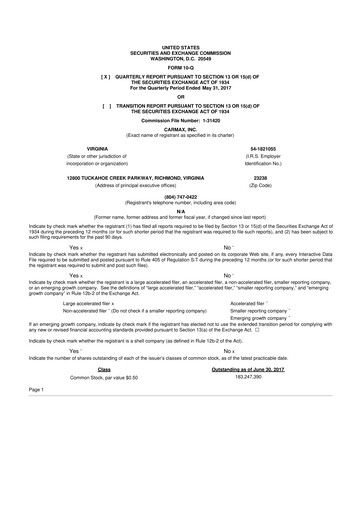 Miniature CarMax
 10-Q Rapport trimestriel 2018 