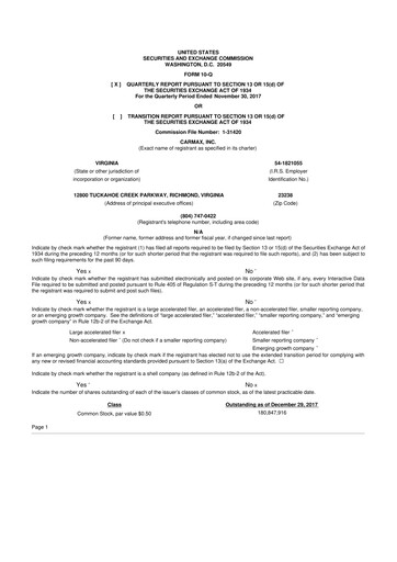 Miniature CarMax
 10-Q Rapport trimestriel 2018 