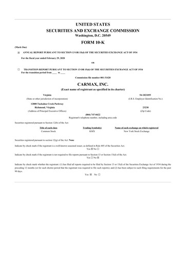 Thumbnail CarMax
 10-K Annual Report 2020