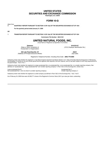 Thumbnail United Natural Foods
 10-Q Quarterly Report FY 