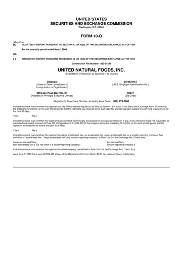 Thumbnail United Natural Foods
 10-Q Quarterly Report FY 