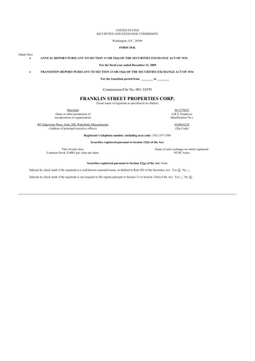 Thumbnail Franklin Street Properties 10-K Annual Report 