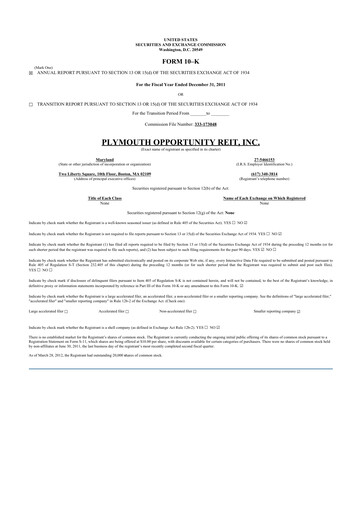 Thumbnail Plymouth Industrial REIT 10-K Annual Report 
