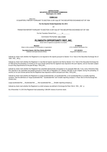 Thumbnail Plymouth Industrial REIT 10-Q Quarterly Report FY2013 