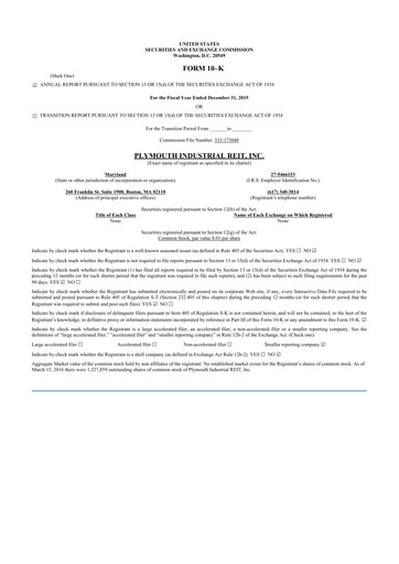 Thumbnail Plymouth Industrial REIT 10-K Annual Report 2015