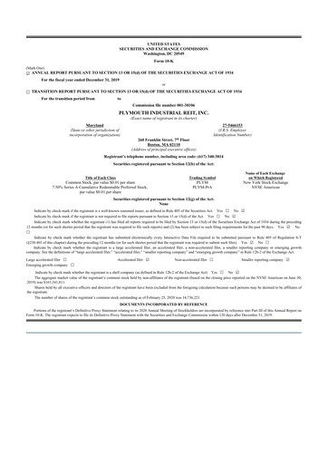 Thumbnail Plymouth Industrial REIT 10-K Annual Report 2019