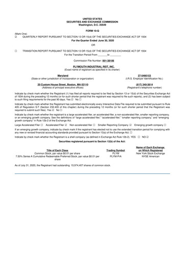 Thumbnail Plymouth Industrial REIT 10-Q Quarterly Report FY2020 