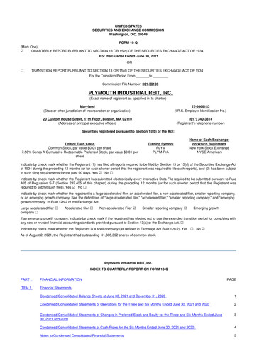 Thumbnail Plymouth Industrial REIT 10-Q Quarterly Report FY2021 